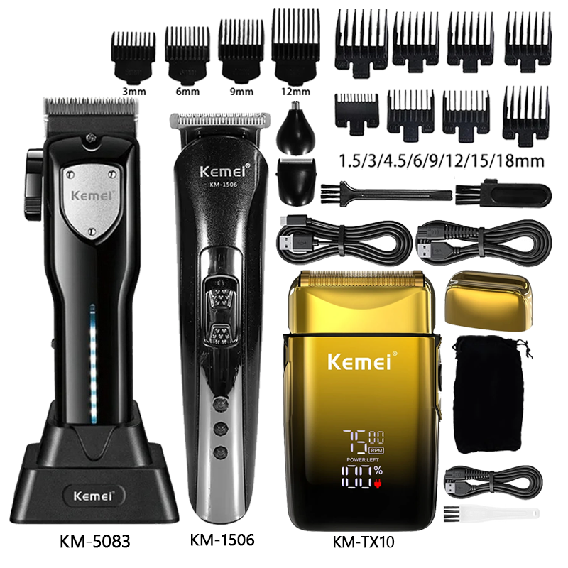 Mens Grooming Barber - เครื่องตัดผมสำหรับผู้ชาย บาร์เบอร์ บลาดดิ้ง เครื่องตัดผมไร้สาย ชาร์จไฟได้ รุ่น