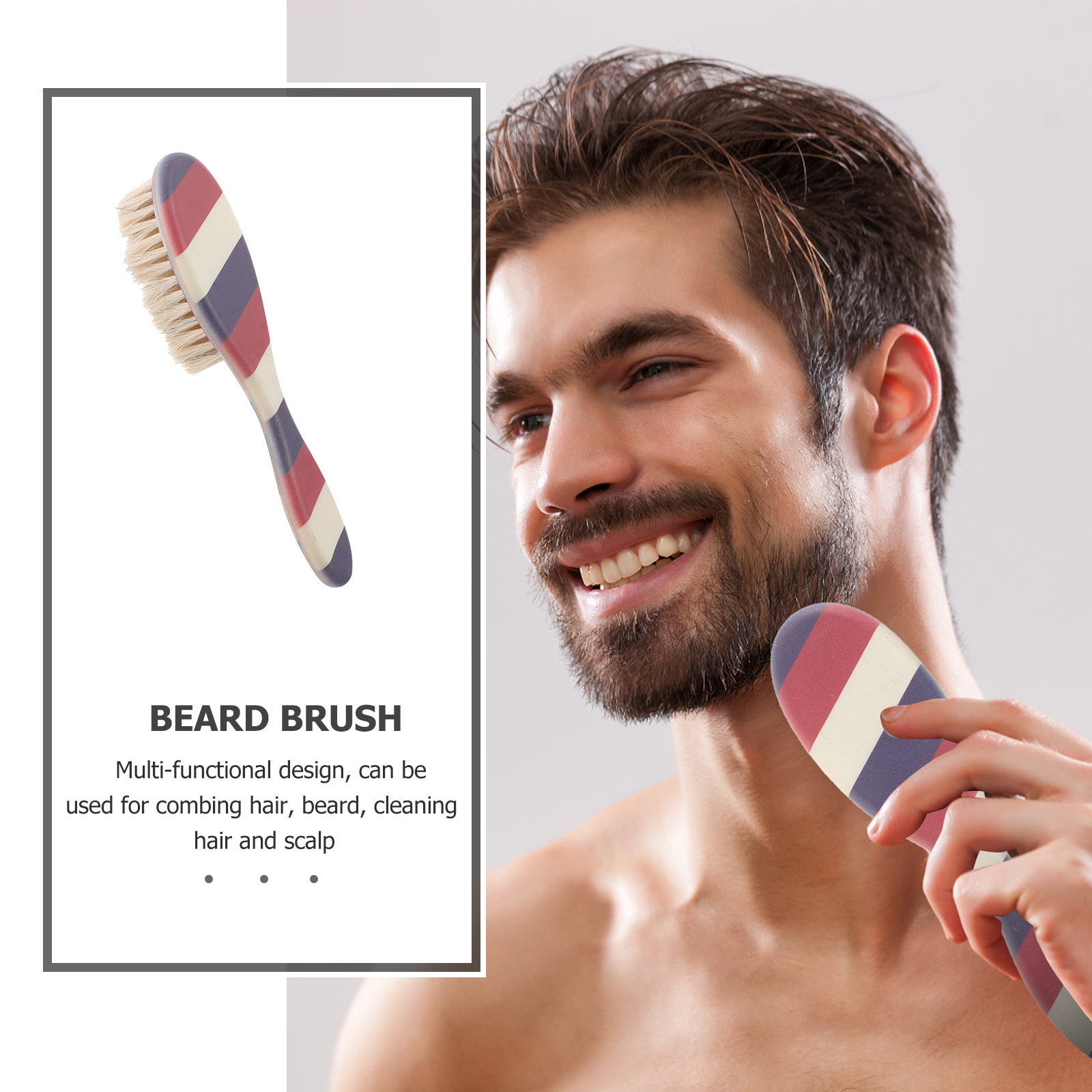 แปรงหวีหนวดสำหรับผู้ชาย ขนแปรง - Mens Grooming Barber บทวิจารณ์และราคา