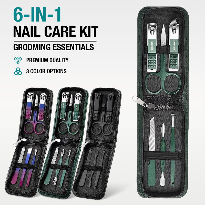 ชุดกรรไกรตัดเล็บแบบพกพา 6-IN-1 - Mens Grooming Travel Kit บทวิจารณ์และราคา
