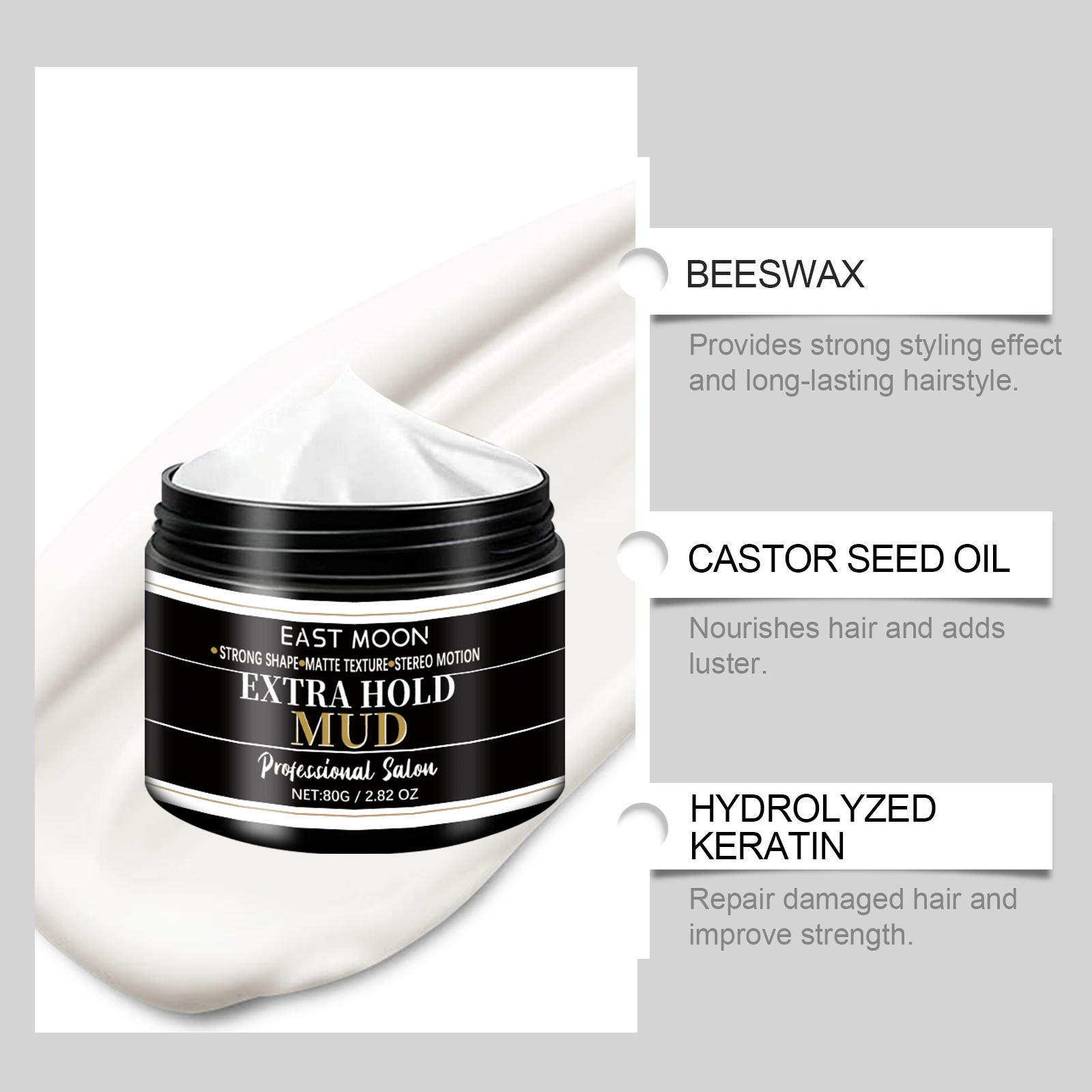 Keratin ครีมจัดแต่งทรงผม Stron - Men'S Grooming Gel บทวิจารณ์และราคา