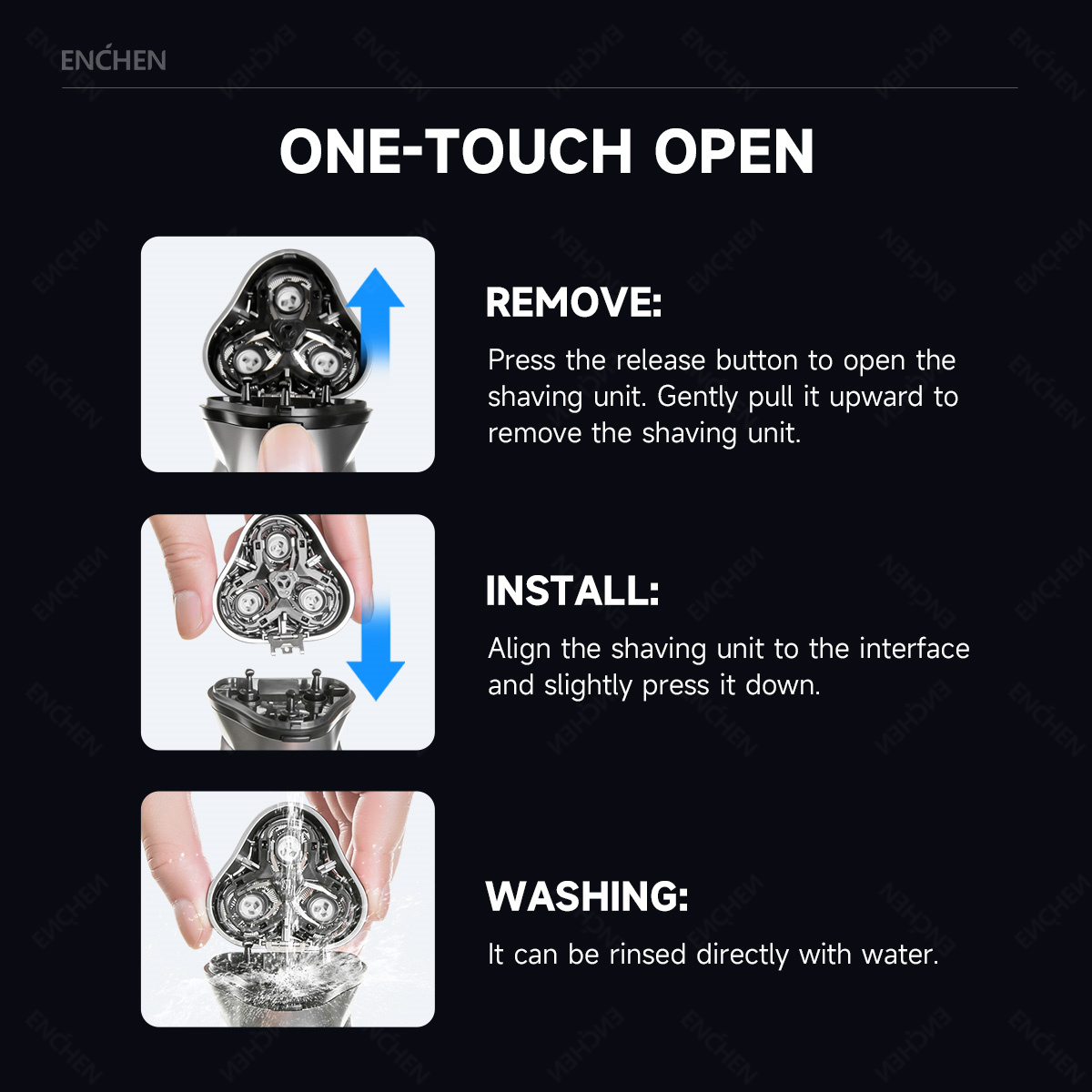 หัวโกนไฟฟ้าสำรอง ENCHEN Blacks - Men'S Face Grooming บทวิจารณ์และราคา